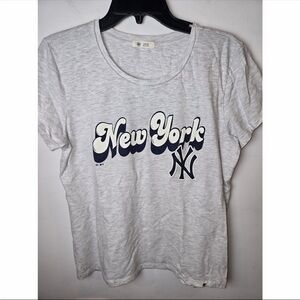 47 Brand New York Yankees Heather Gray Retro Graphic Scoop Neck T-Shirt Large